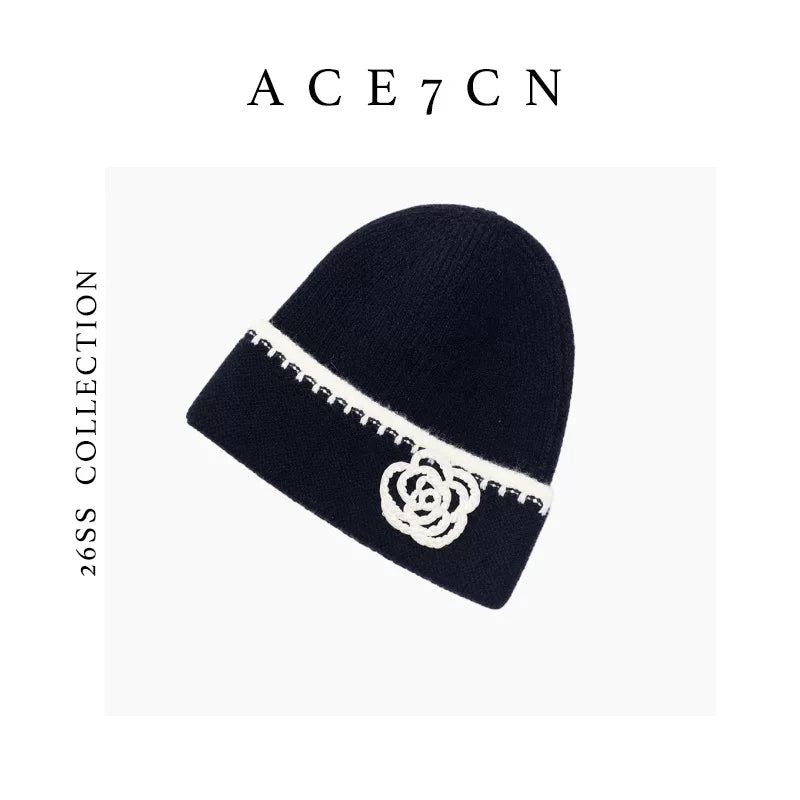 Tweed-Effect Knit Beanie — ACE7CN