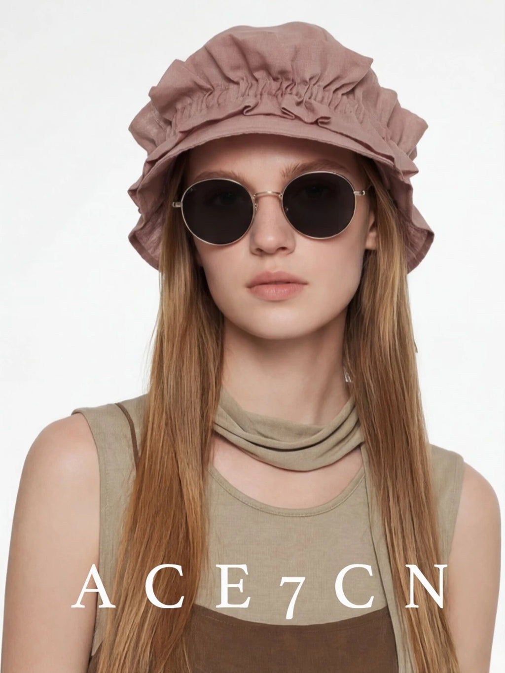Hand-Pinched Floral Short-Brim Hat — ACE7CN