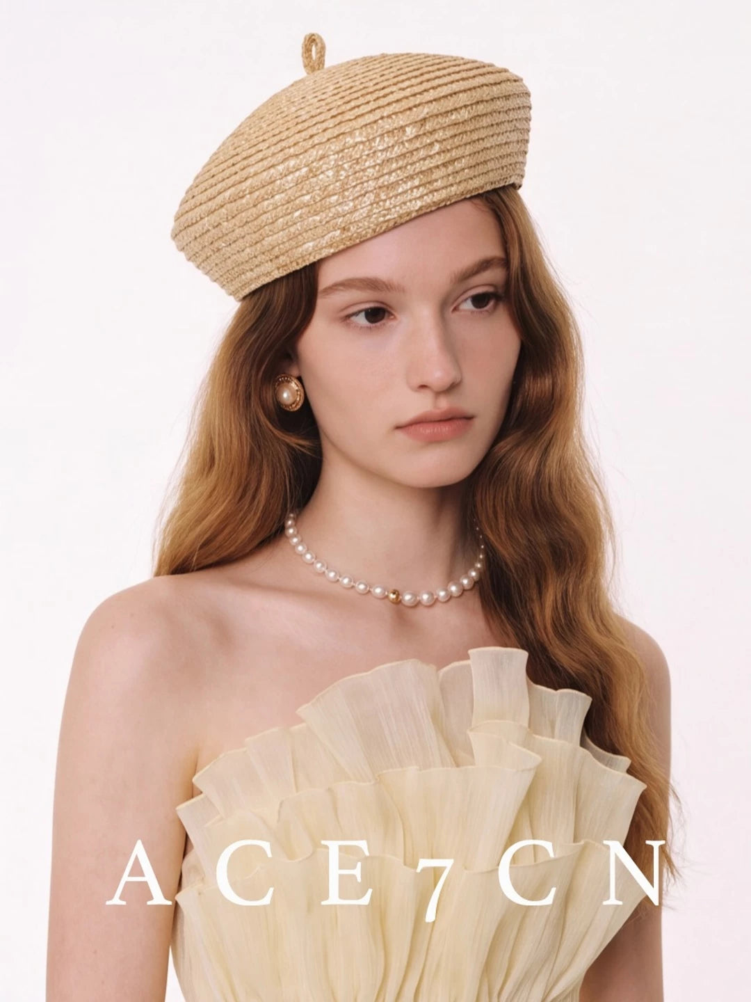 Wheat-Straw Pillbox Beret — ACE7CN