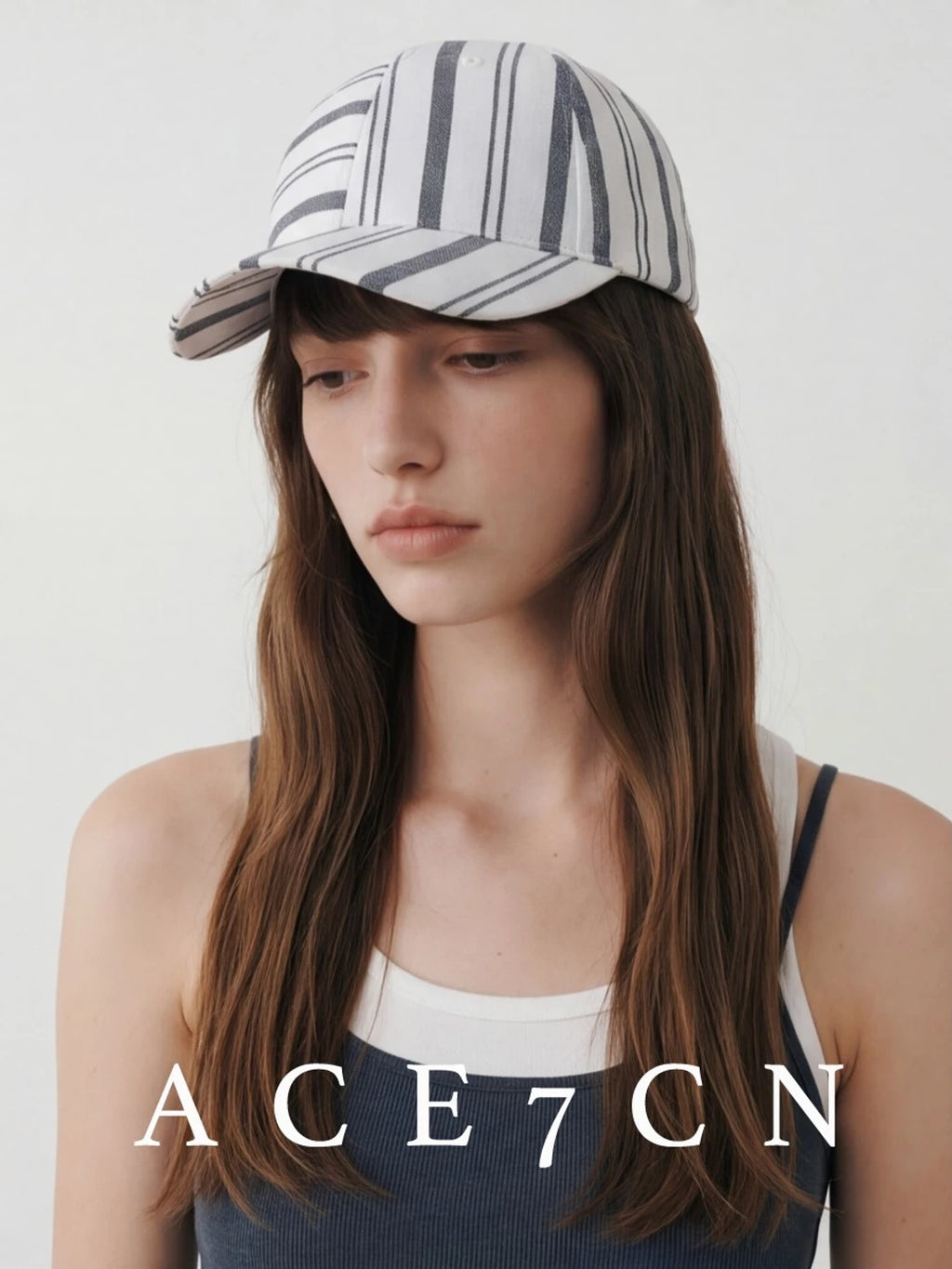 Striped Linen Baseball Cap — ACE7CN