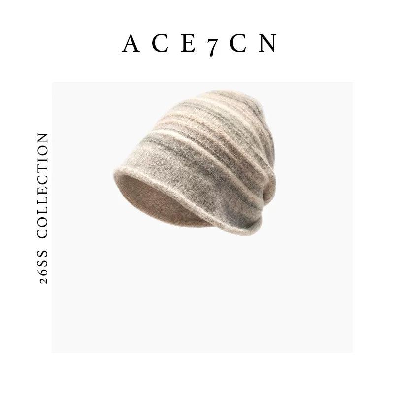 Multi-Stripe Wool Slouch Beanie — ACE7CN