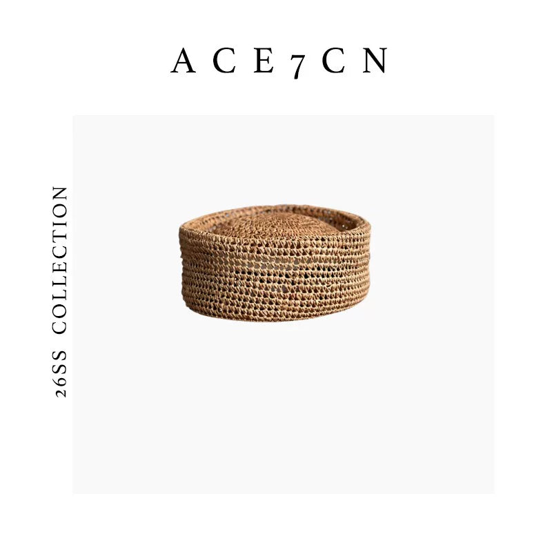 Brimless Openwork Straw Pillbox Hat — ACE7CN