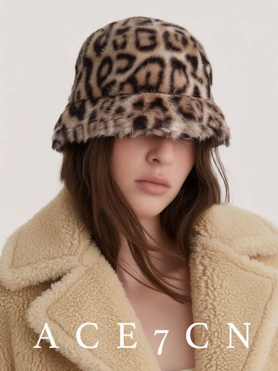 British Vintage Bucket Hat Vintage Elegant Faux-Fur