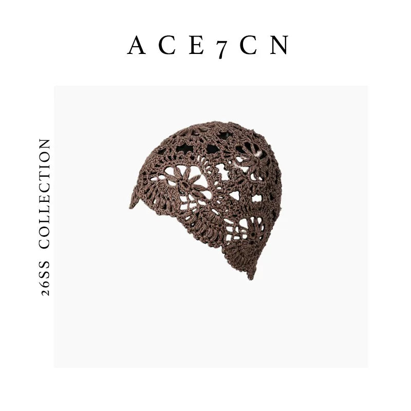 Openwork Knit Wrap Beanie — ACE7CN