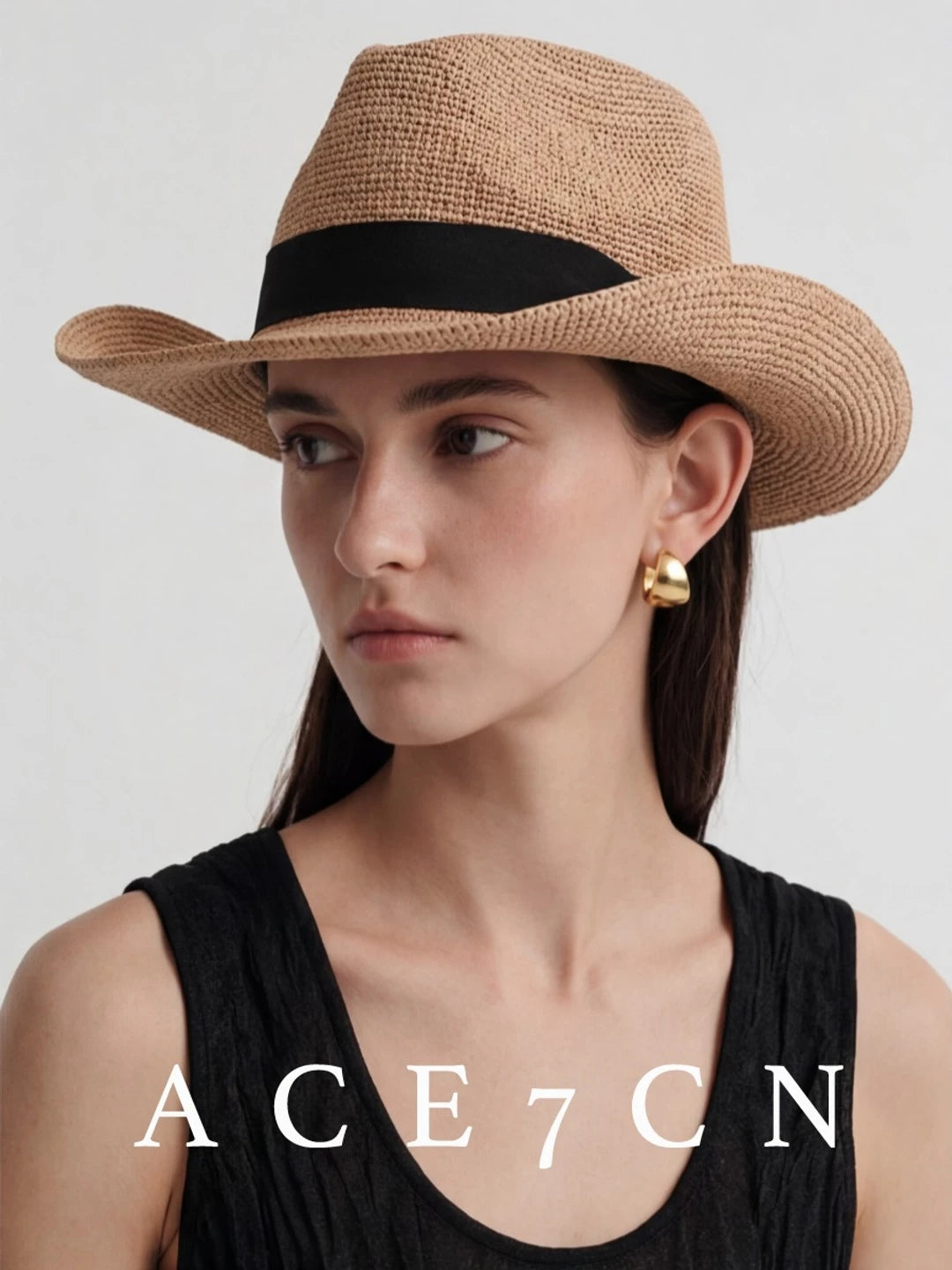 Hand-Woven Raffia Western Fedora — ACE7CN