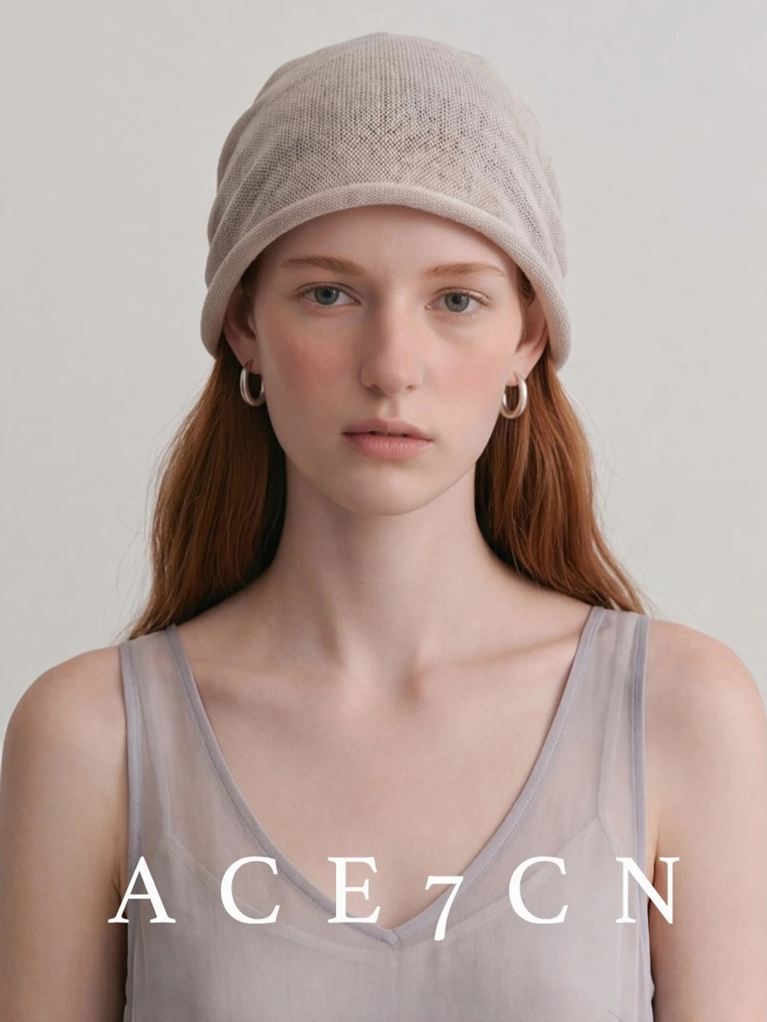 Pleated Linen Knit Beanie — ACE7CN