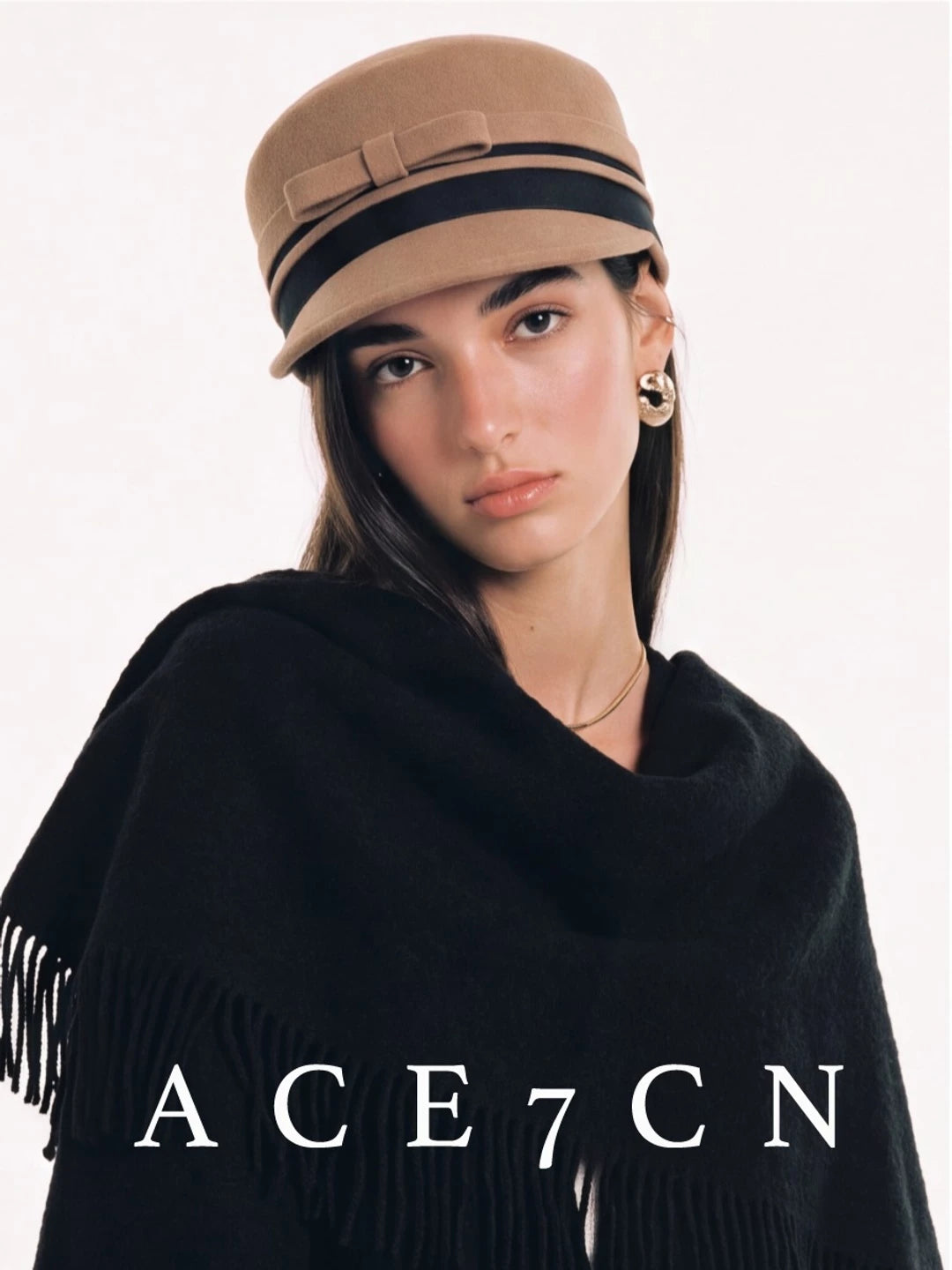 Bow-Detail Wool Felt Equestrian Cap — ACE7CN
