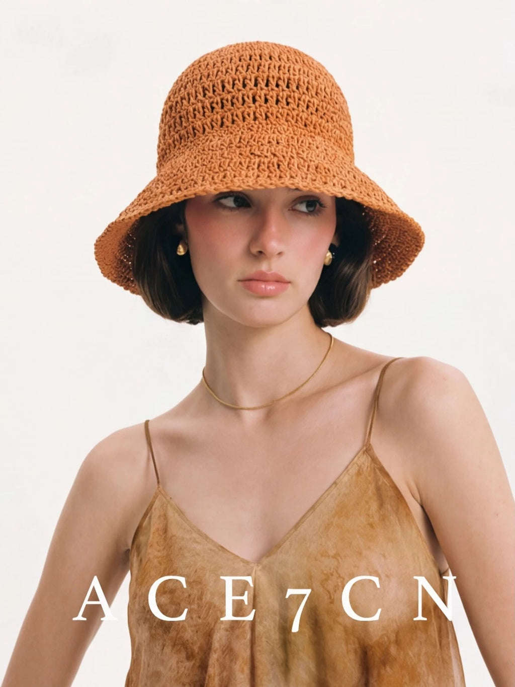 Hand-Crochet Straw Bucket Hat — ACE7CN