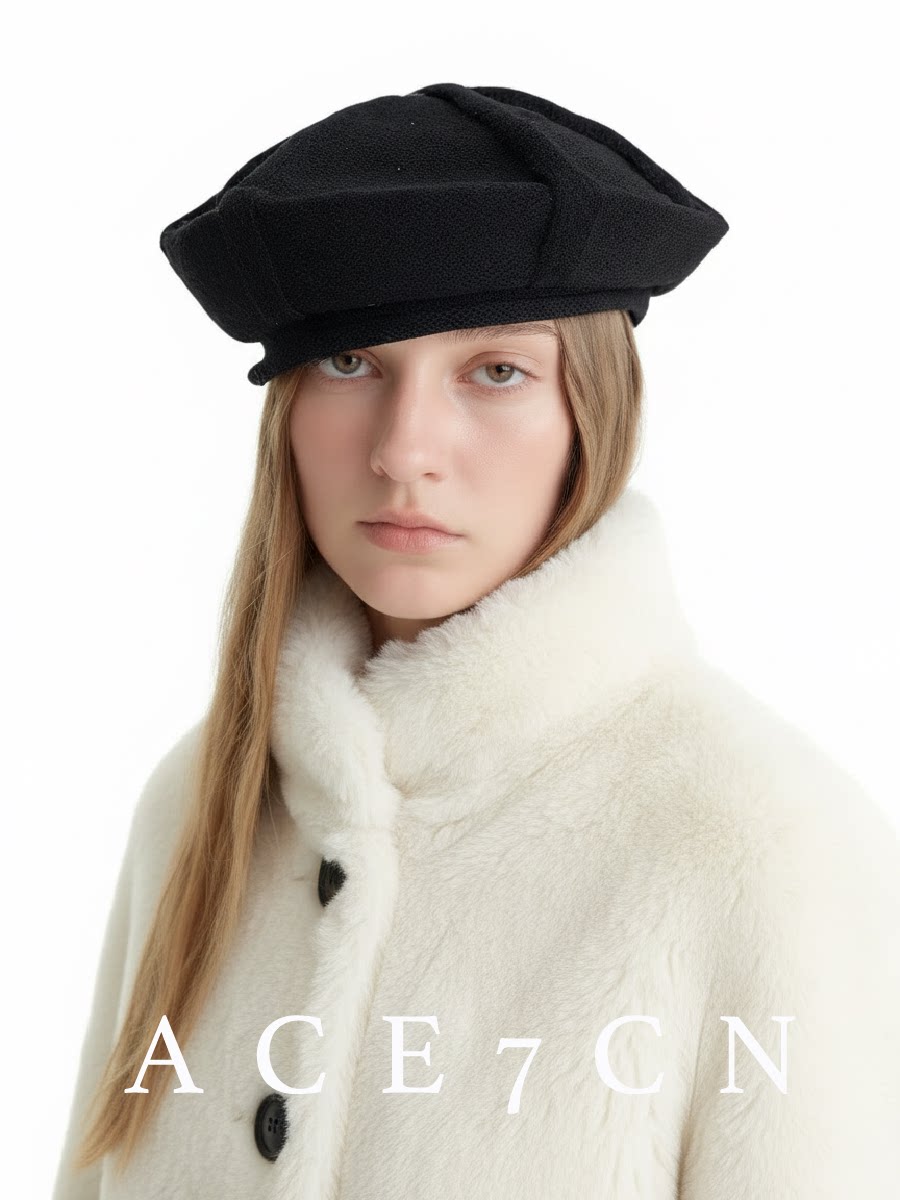 Relaxed Knit Wool Beret — ACE7CN