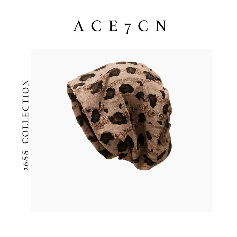 Leopard Slouch Head Scarf Hat — ACE7CN