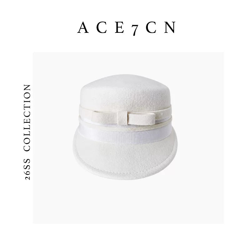 Bow-Detail Wool Felt Equestrian Cap — ACE7CN