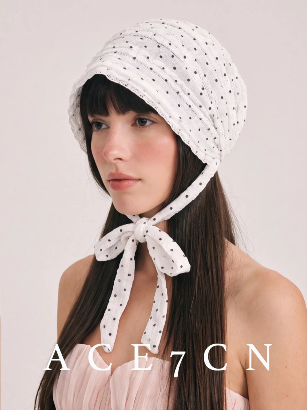 Polka-Dot Tie Head Scarf Hat — ACE7CN