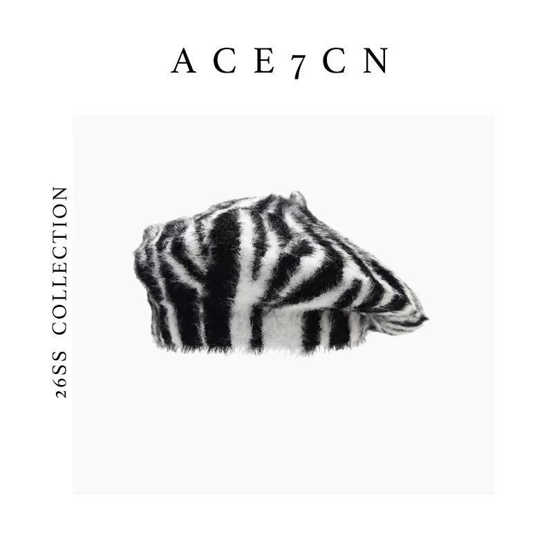 Zebra-Stripe Beret — ACE7CN
