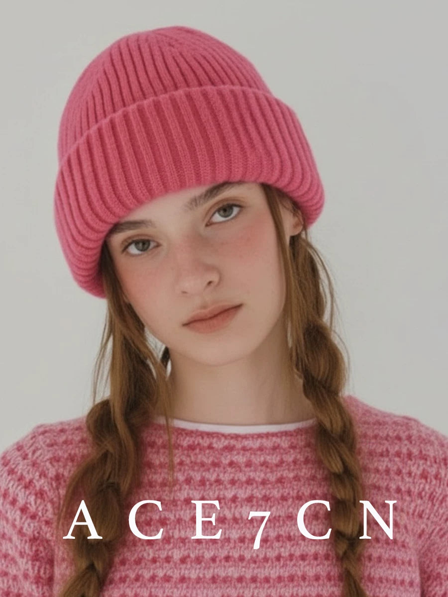 Roll-Brim Knit Beanie — ACE7CN