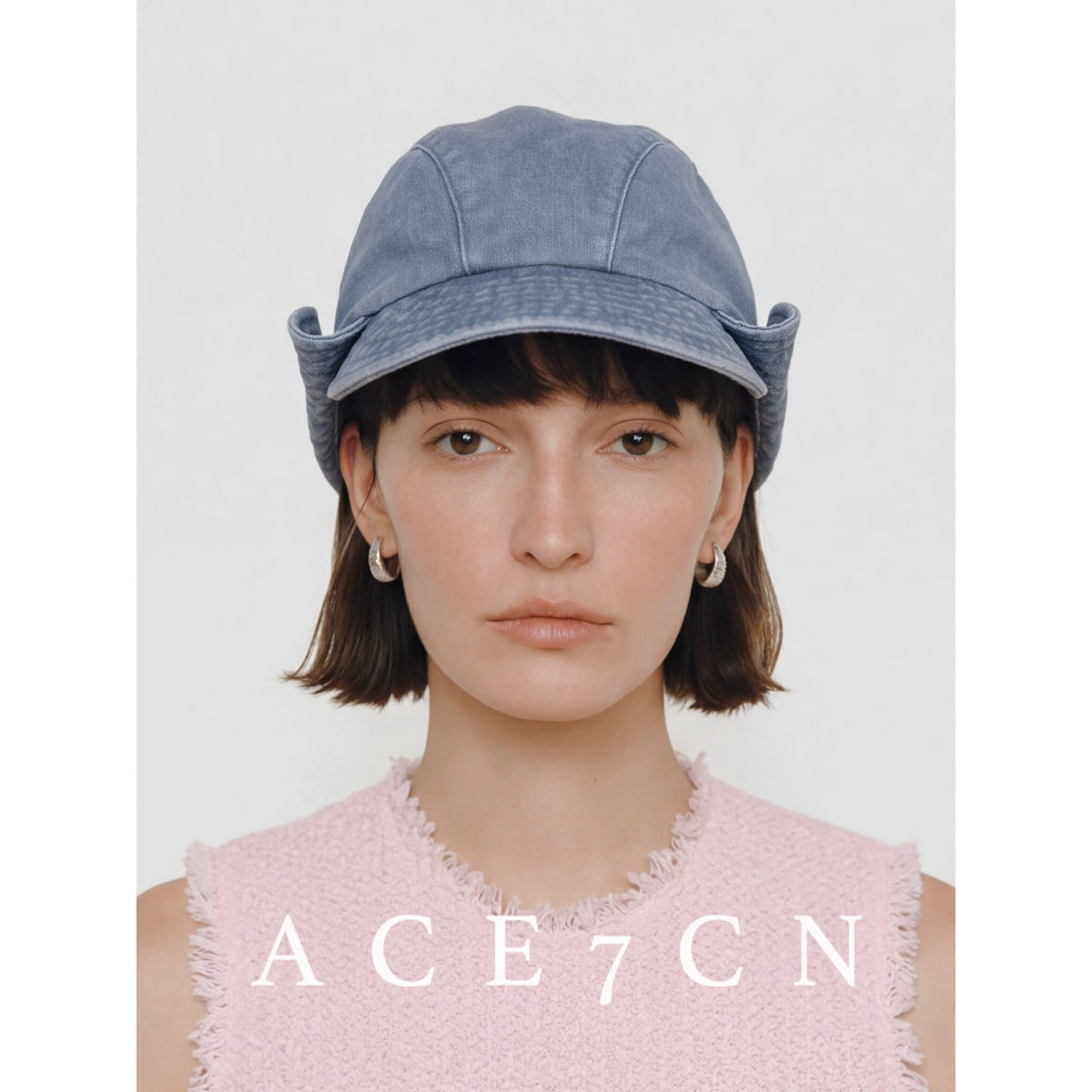 Buttoned Roll-Brim Bucket Hat — ACE7CN