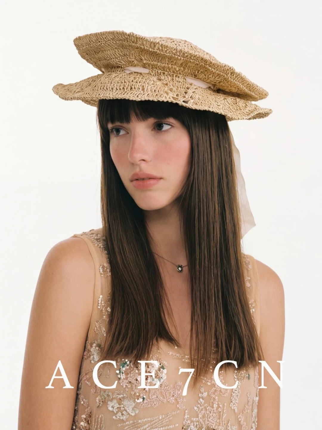Openwork Straw Jellyfish Hat — ACE7CN