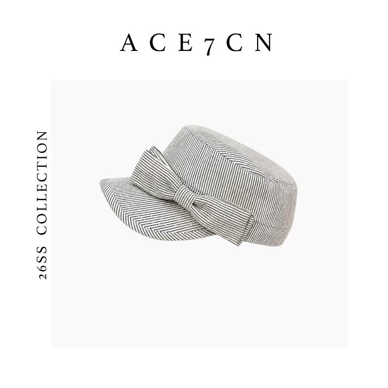 Striped Bow Equestrian Cap — ACE7CN