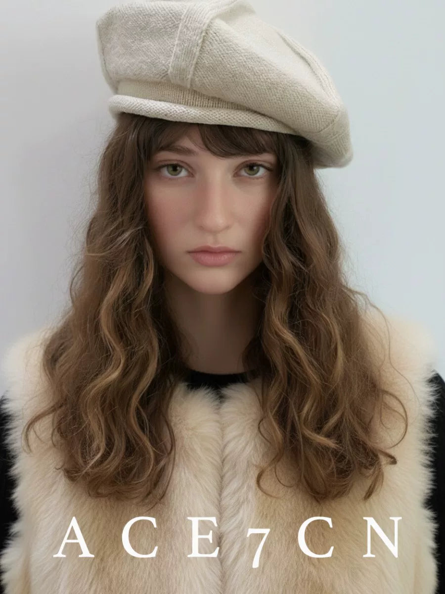 Nordic Relaxed Knit Beret Soft Wool Autumn-Winter Versatile