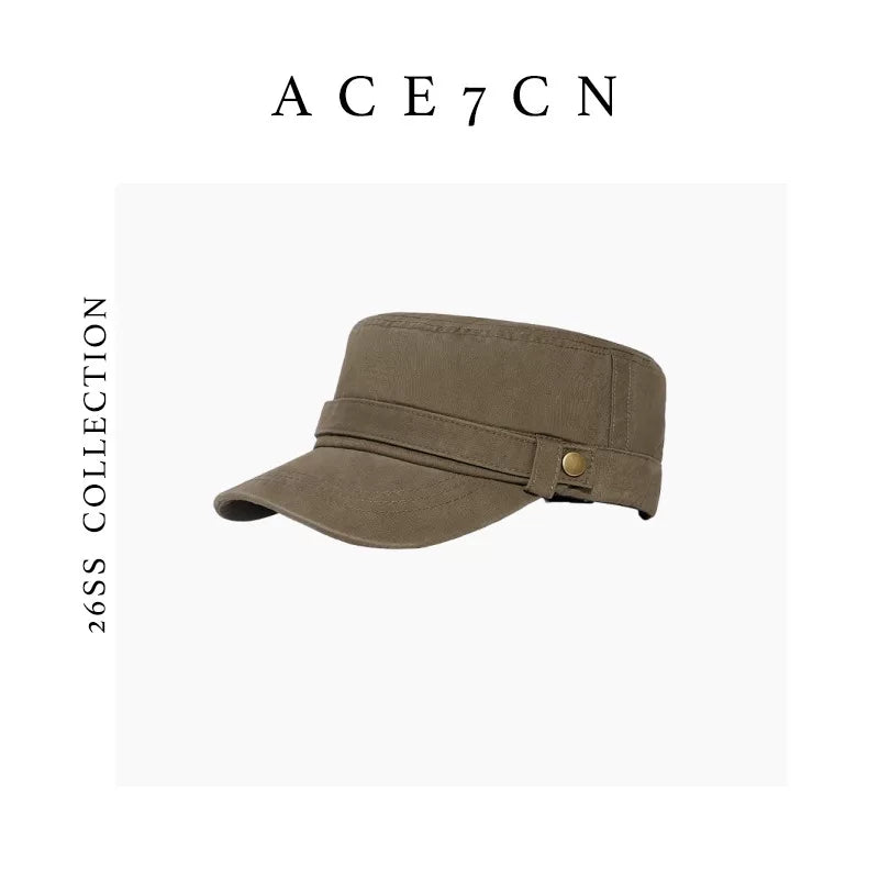 Gold-Buckle Cotton Newsboy Cap — ACE7CN