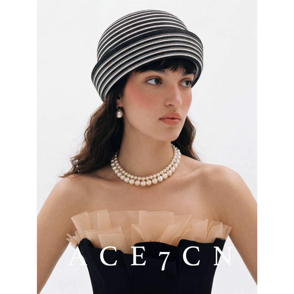Domed Straw Pillbox Hat — ACE7CN