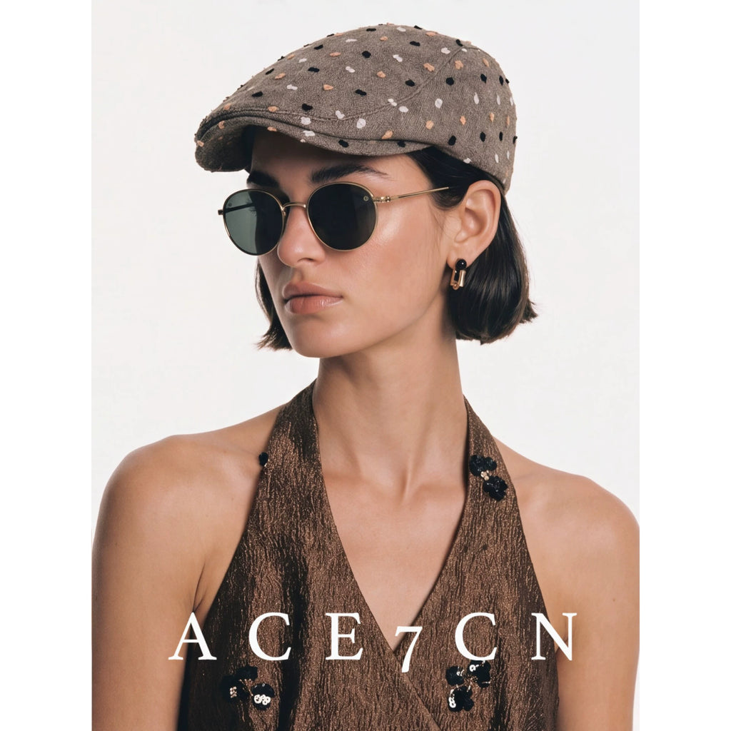 Flocked Multicolor-Yarn Flat Cap — ACE7CN