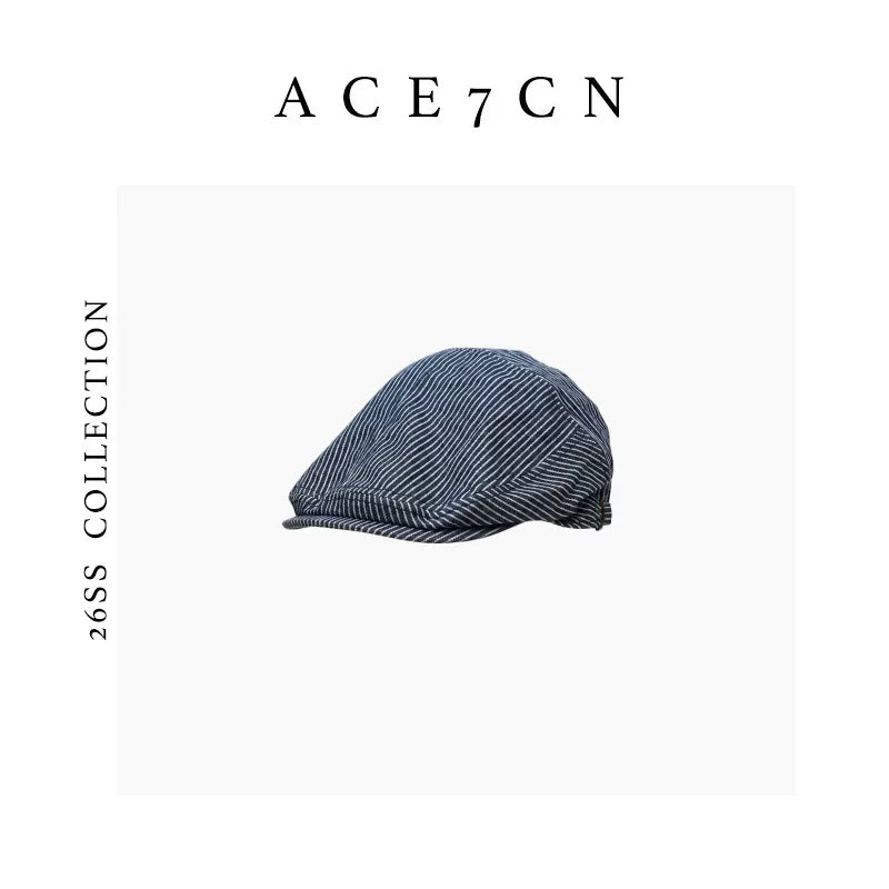 Multicolor Striped Flat Cap — ACE7CN