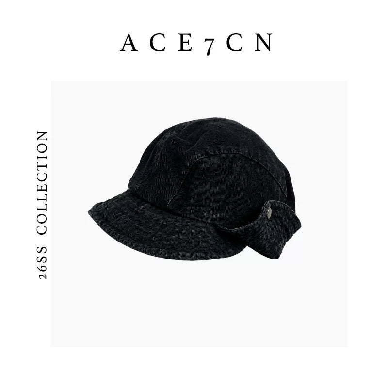 Sand-Washed Ear-Flap Riding Cap — ACE7CN