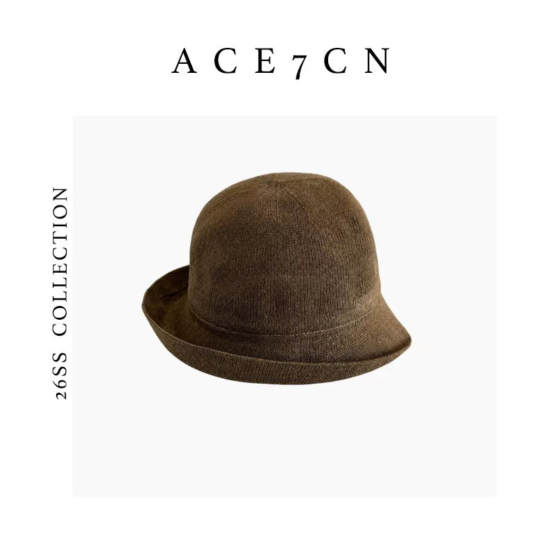 Ultra-Thin Linen Roll-Brim Bucket Hat — ACE7CN