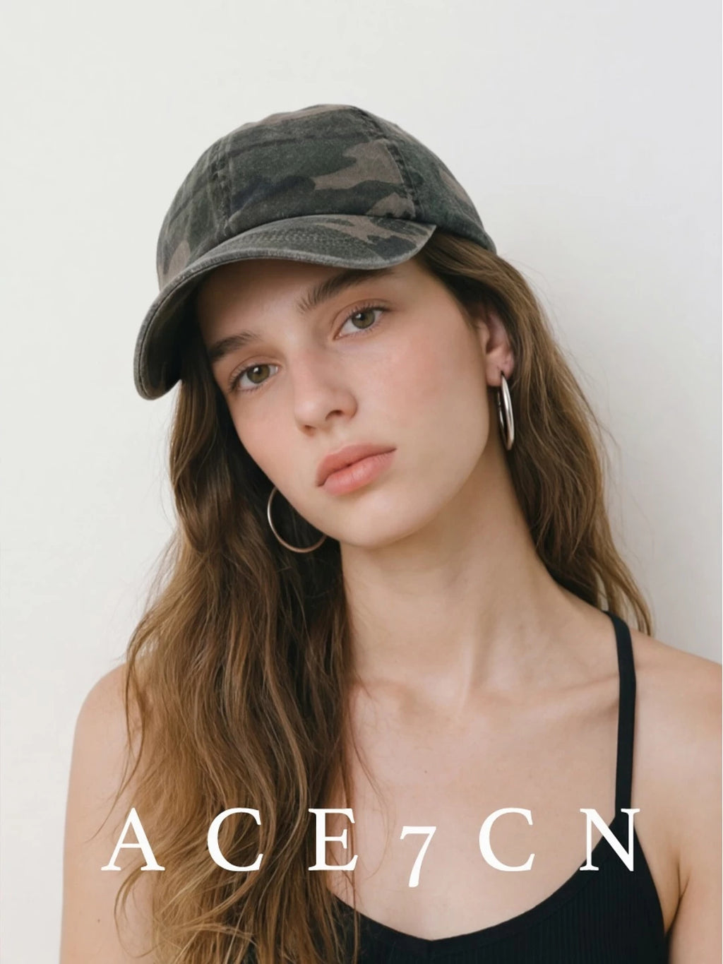 Washed-Cotton Camo Baseball Cap — ACE7CN