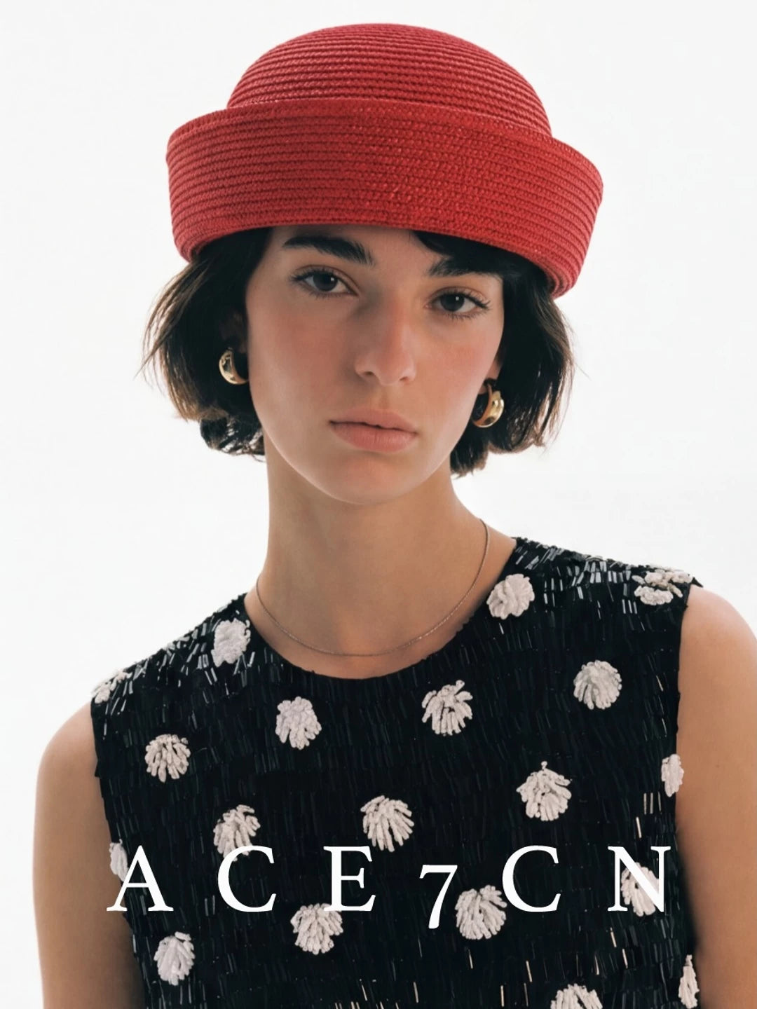 Domed Straw Pillbox Hat — ACE7CN
