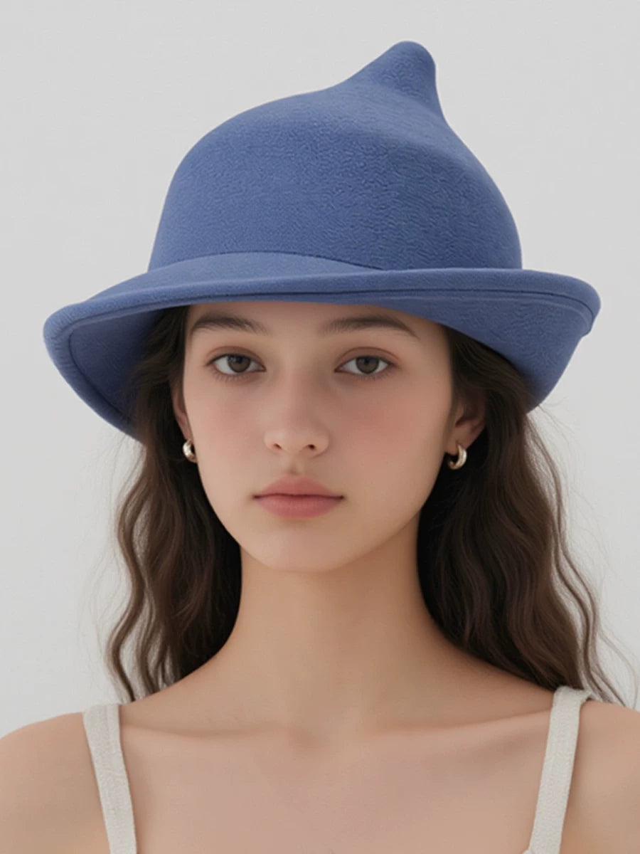 Pointed Roll-Brim Wool Felt Hat — ACE7CN