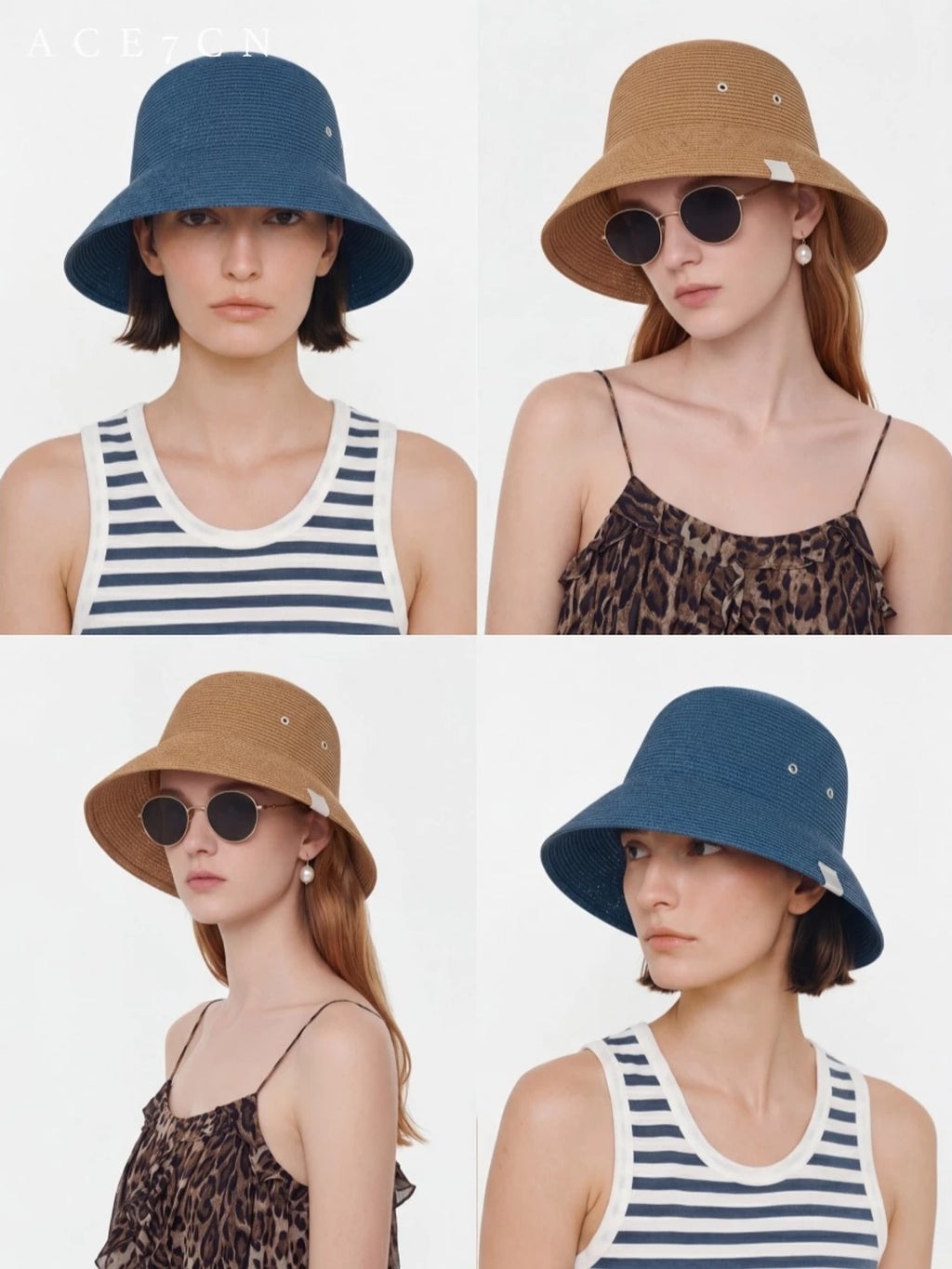 Foldable Wide-Brim Straw Cloche — ACE7CN