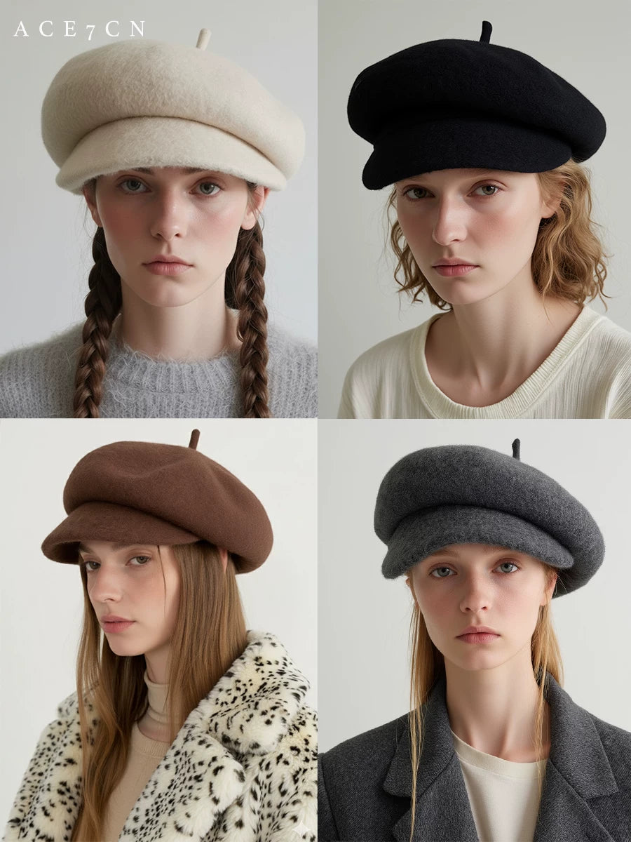 Pure Wool Newsboy Cap — ACE7CN