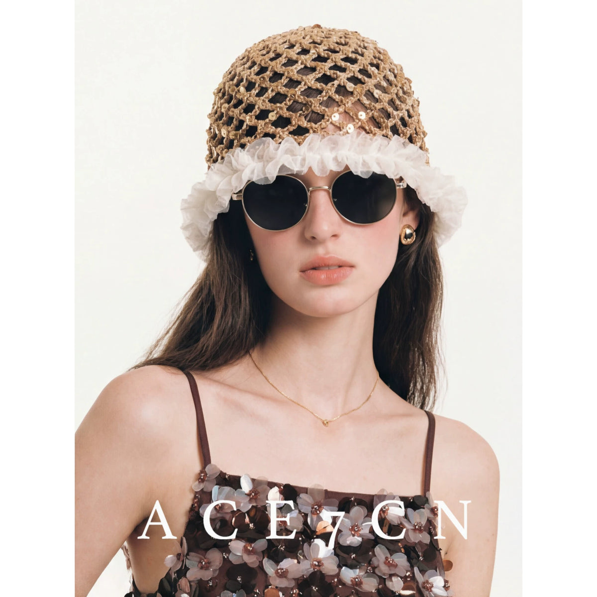 Sequin-Lace Crochet Beanie — ACE7CN