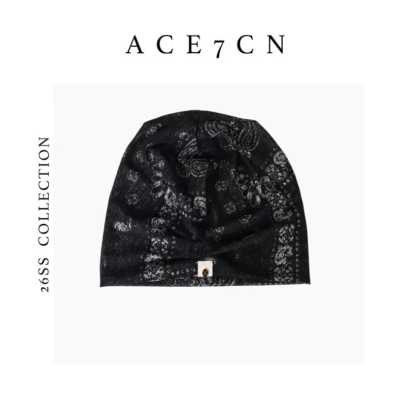 Pleated Lightweight Head Scarf Hat — ACE7CN