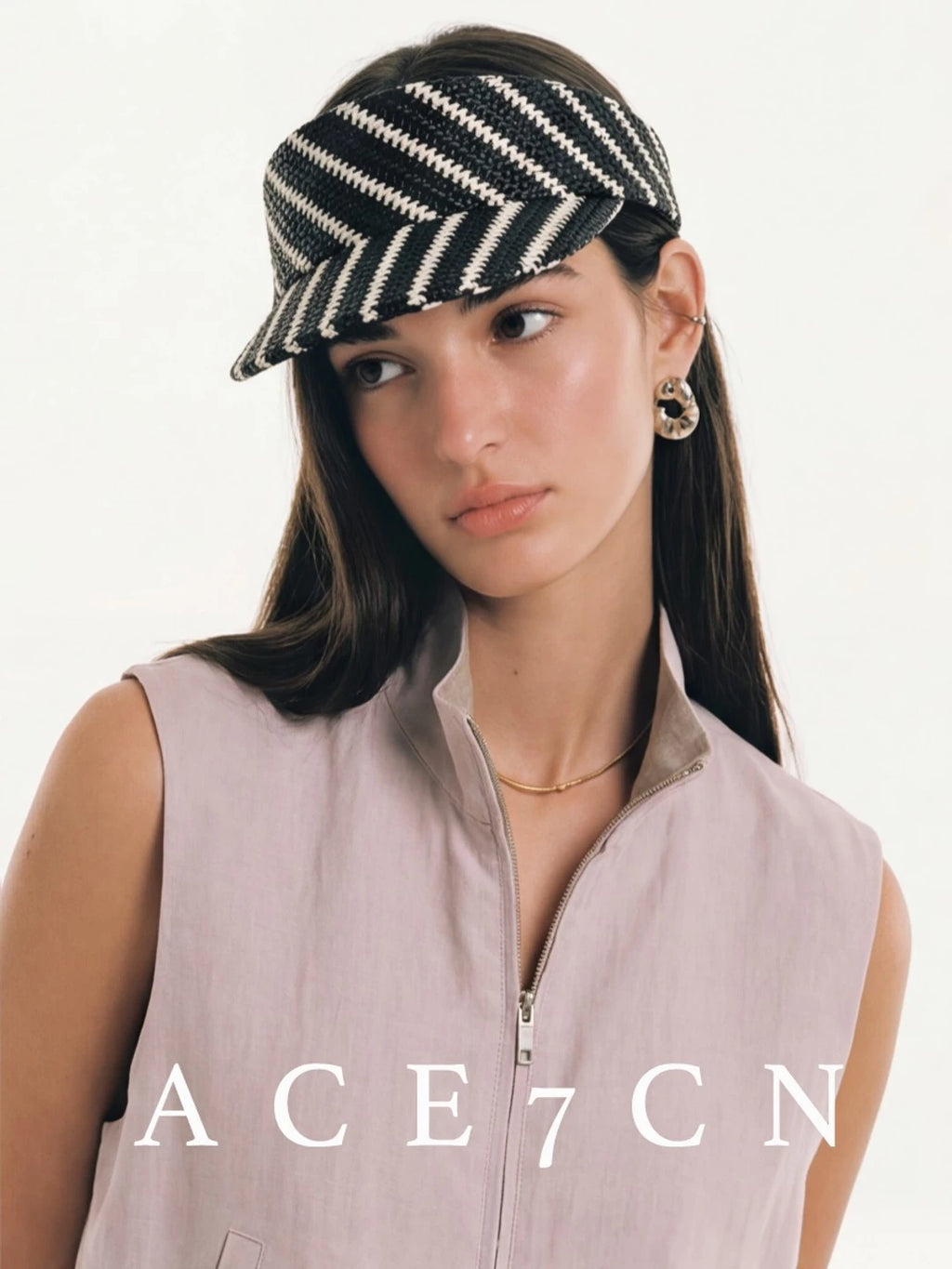 Rainbow-Stripe Headband Visor — ACE7CN