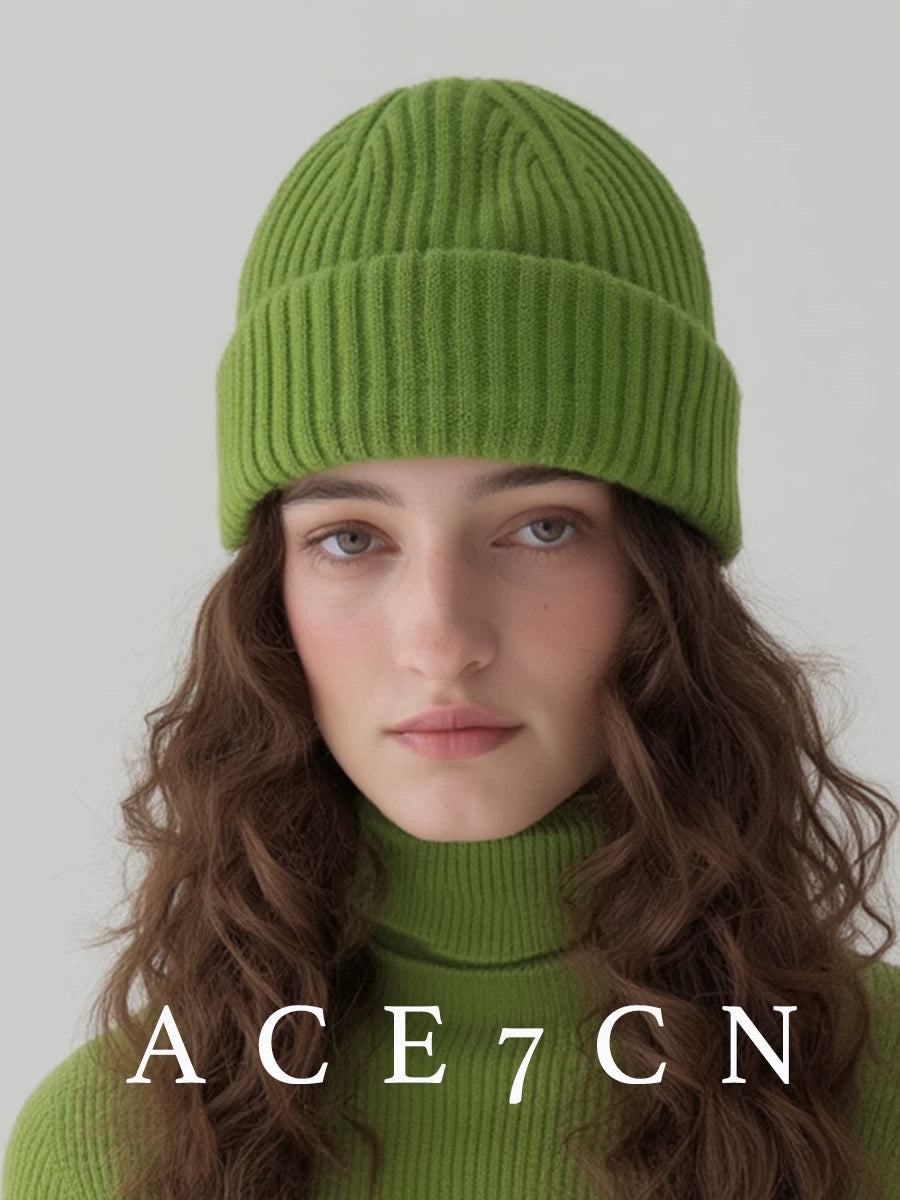 Roll-Brim Knit Beanie — ACE7CN