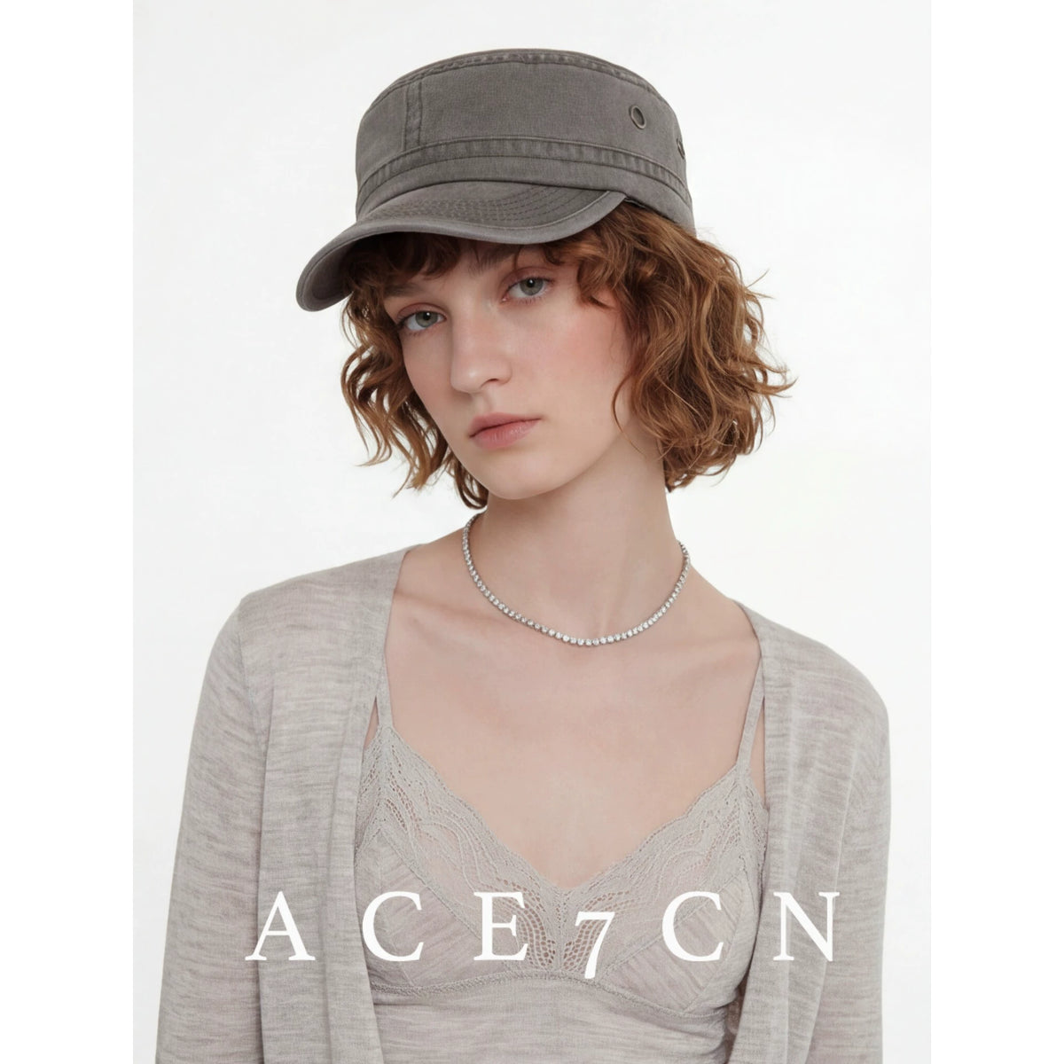 Distressed Denim Flat-Brim Baseball Cap — ACE7CN