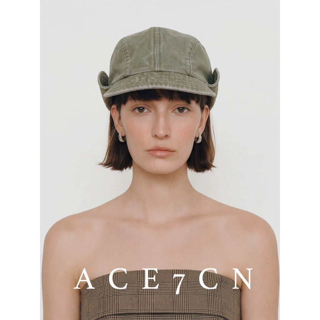 Buttoned Roll-Brim Bucket Hat — ACE7CN