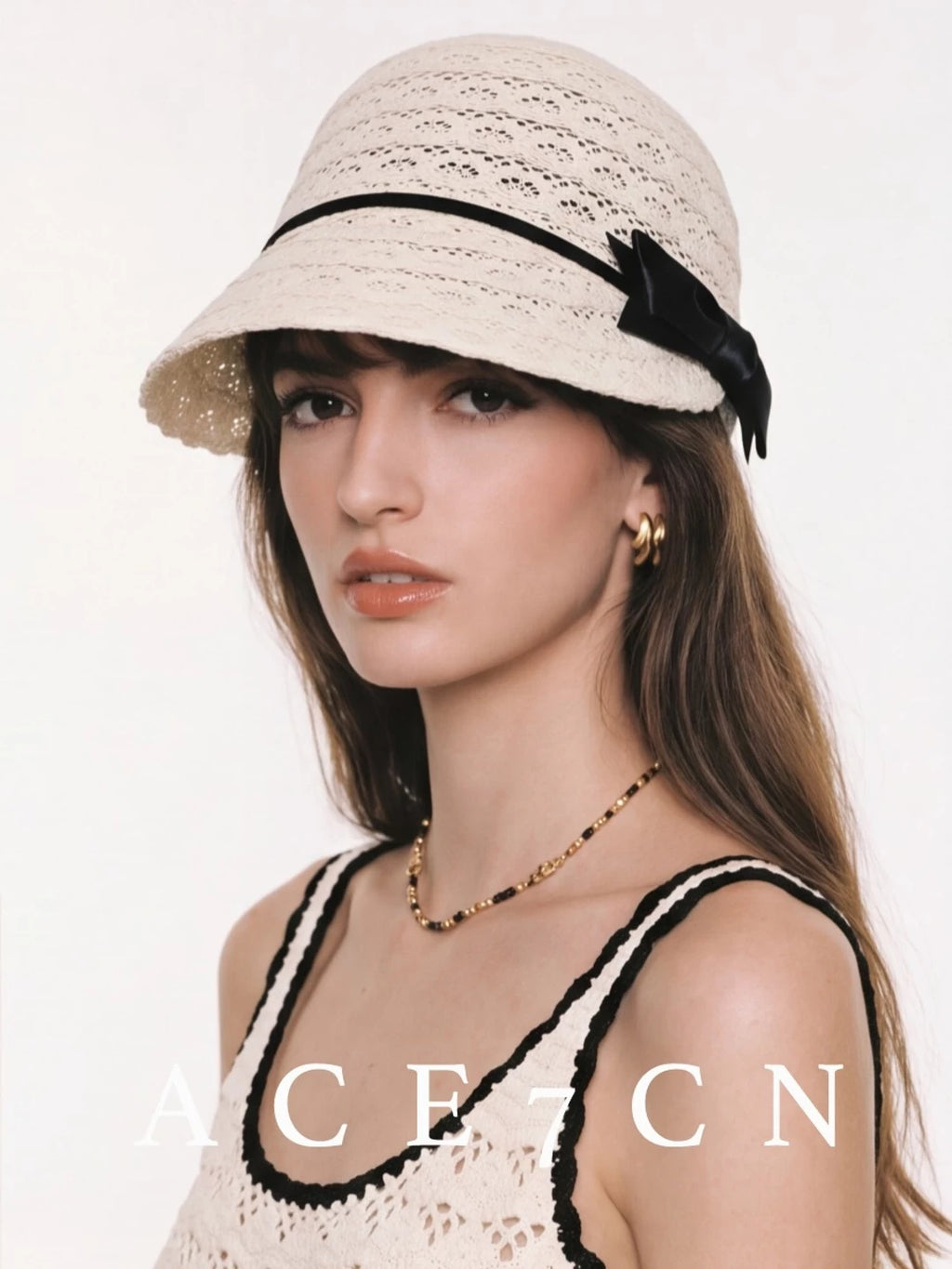 Openwork Lace Equestrian Cap — ACE7CN