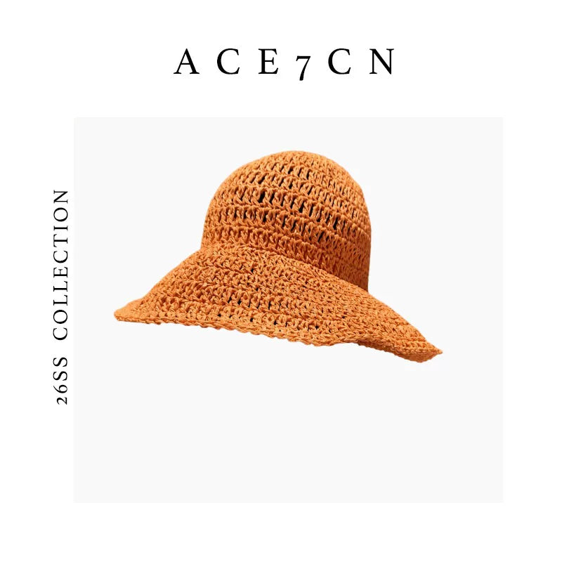 Hand-Crochet Straw Bucket Hat — ACE7CN