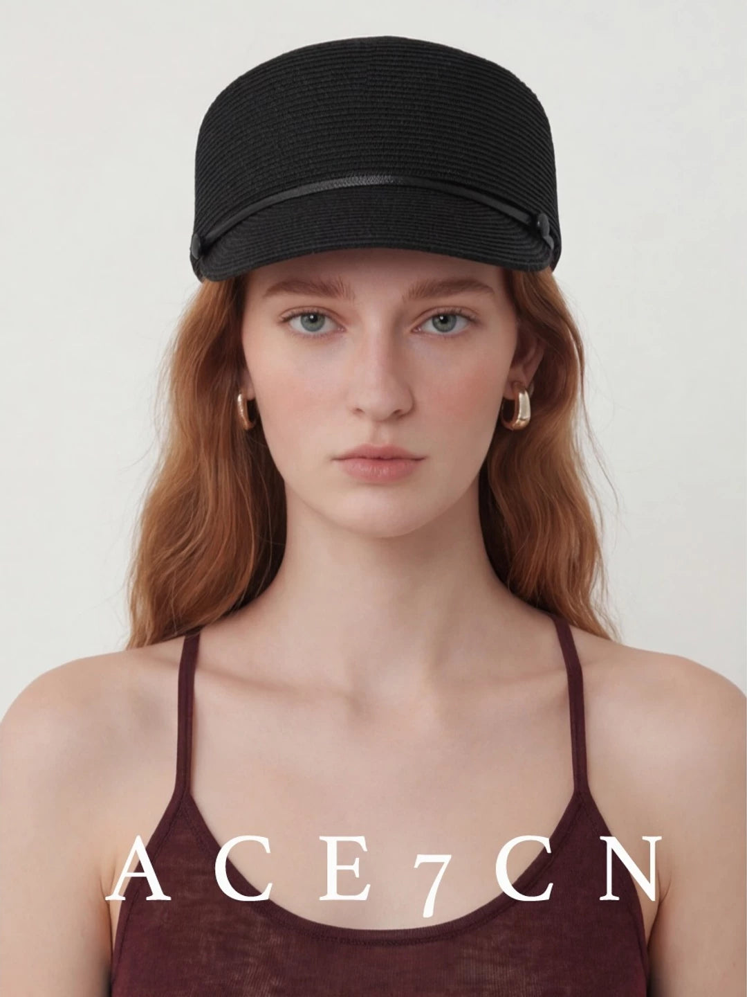 Woven Straw Riding Cap — ACE7CN