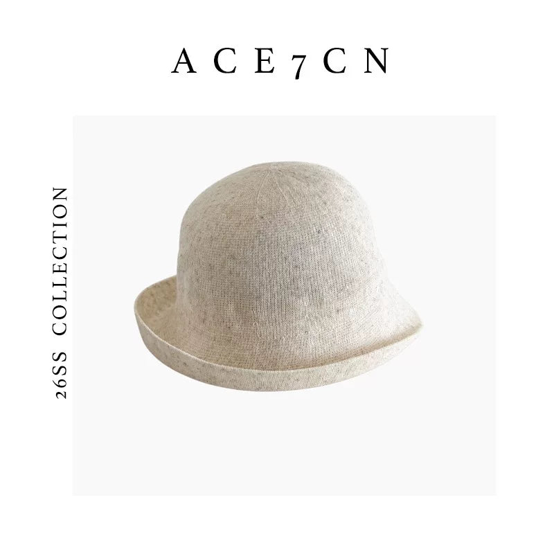Ultra-Thin Linen Roll-Brim Bucket Hat — ACE7CN