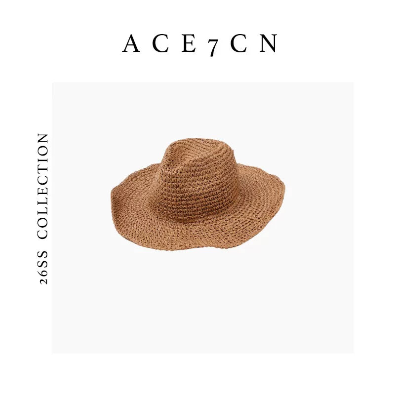 Wide-Brim Soft Straw Western Hat — ACE7CN
