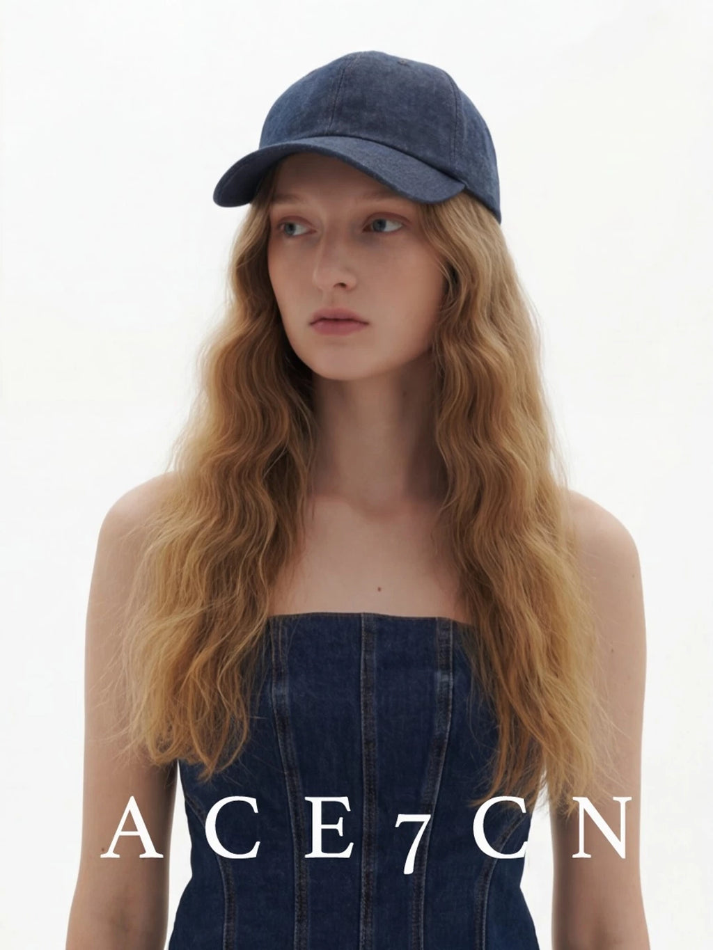 Raw-Denim Baseball Cap — ACE7CN