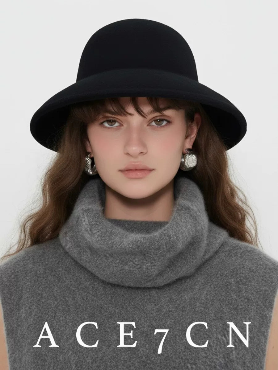 Wide-Brim Wool Fedora — ACE7CN