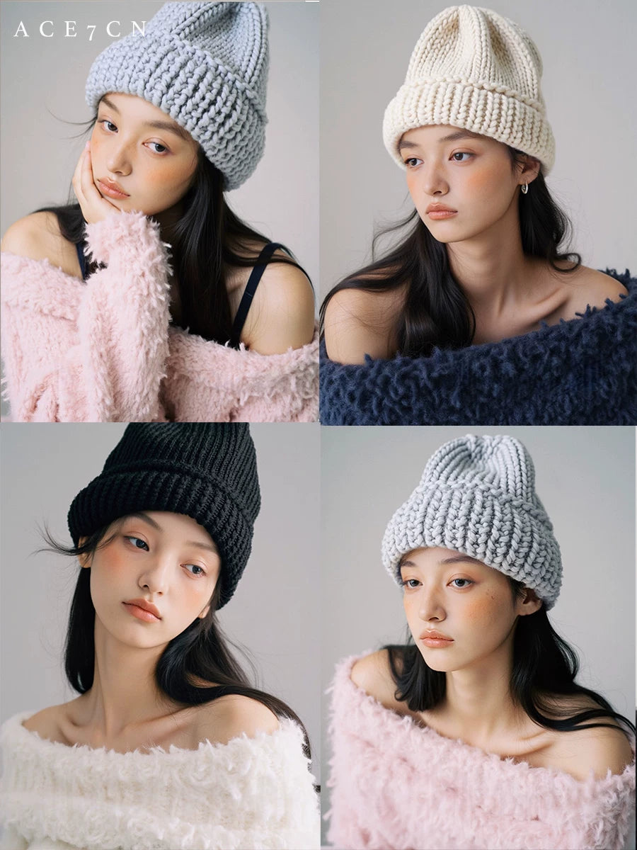 Chunky-Knit Wool Beanie — ACE7CN