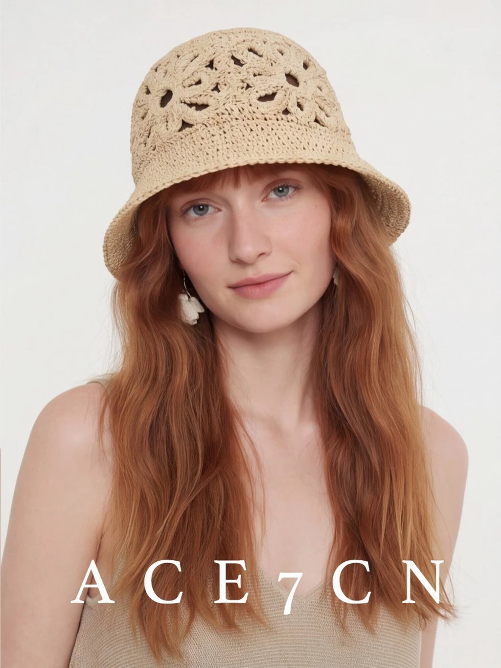 Airy Openwork Straw Bucket Hat — ACE7CN