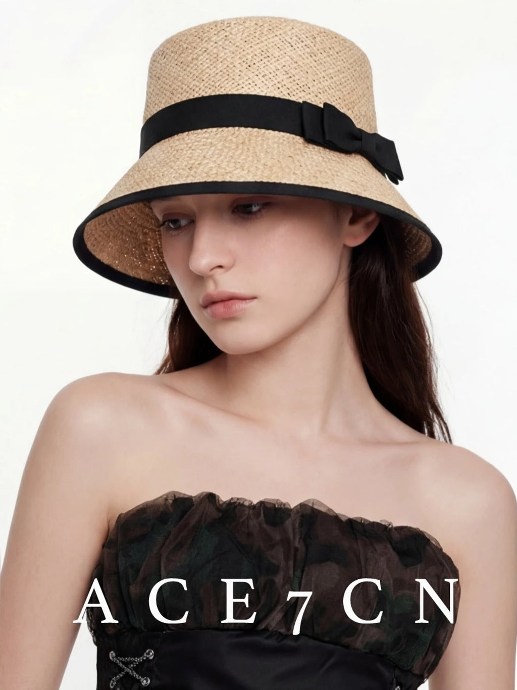 Short-Brim Woven Straw Hat — ACE7CN