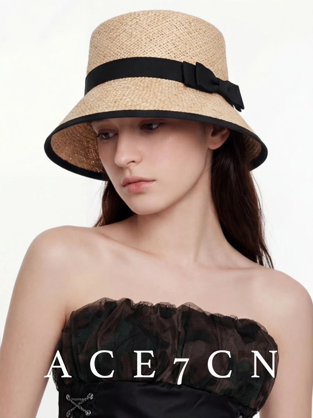 Short-Brim Woven Straw Hat — ACE7CN